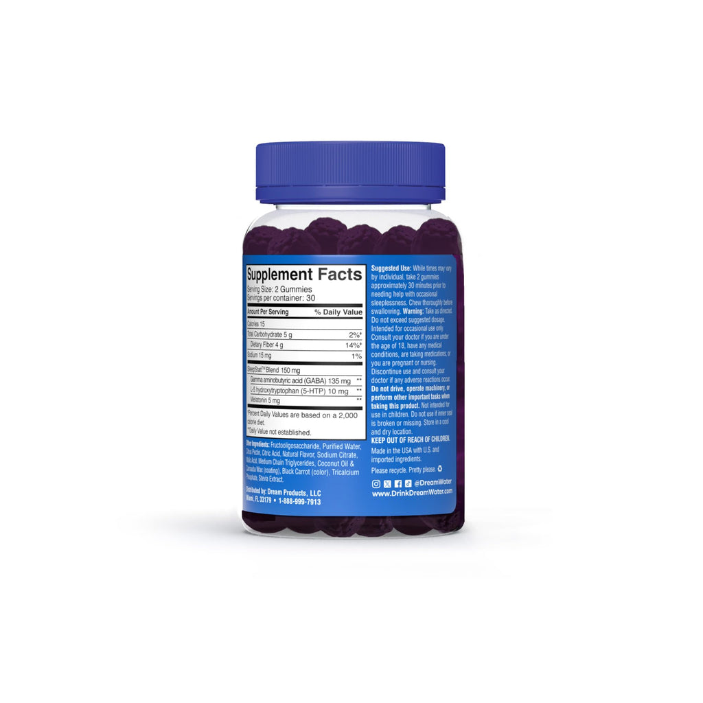 Dream Water Sleep Gummies with Melatonin & GABA - 60 Count - image 2