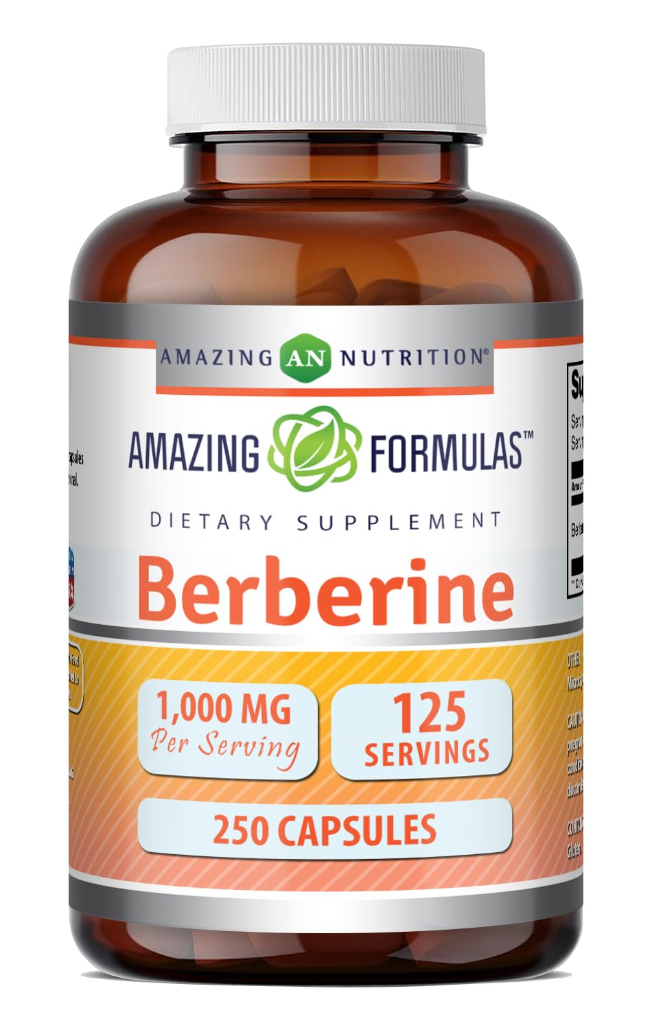 Amazing Formulas Berberine 1000mg Per Serving Capsules Supplement