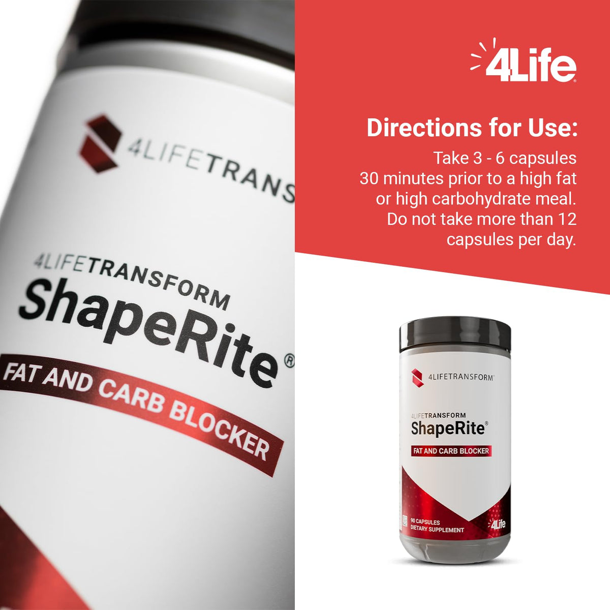 4Life ShapeRite Fat & Carb Blocker with Chitosan - 90 Capsules - image 6
