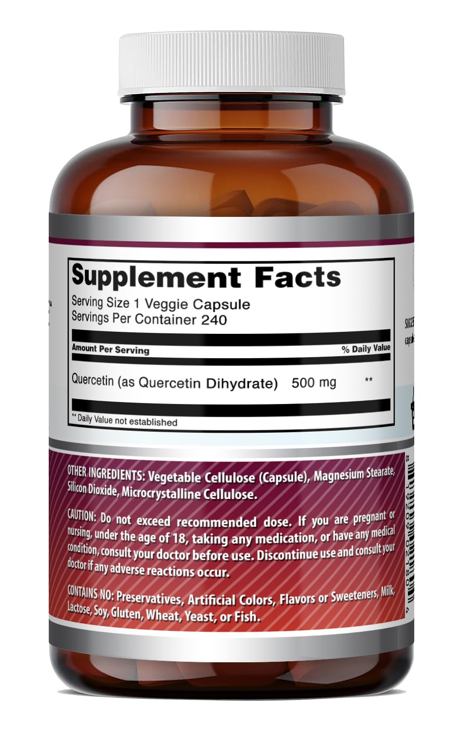 Amazing Formulas Quercetin 500mg Veggie Capsules Supplement
