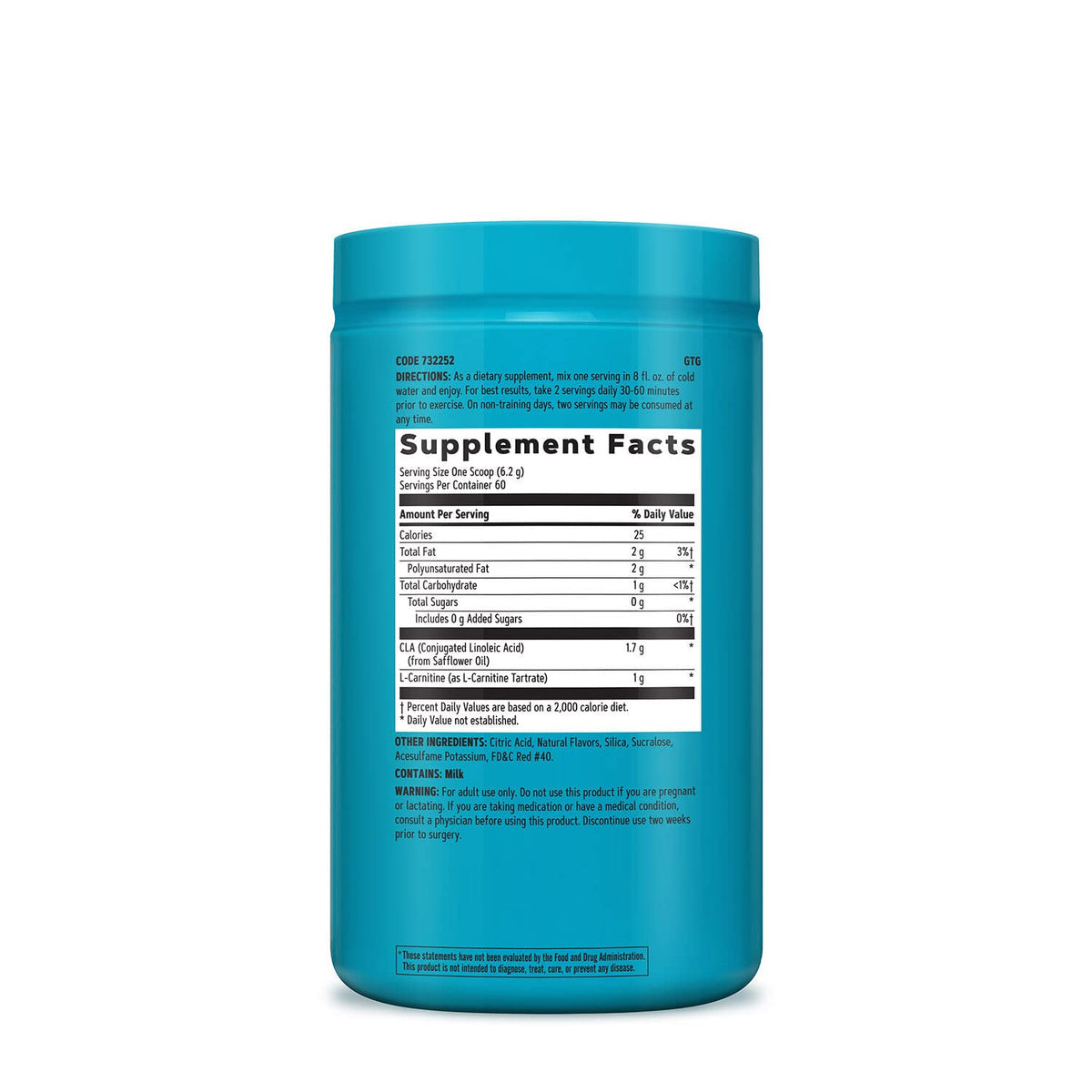 GNC Total Lean CLA + Carnitine Berry Sorbet Powder - 60 Servings - image 2