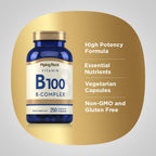 Piping Rock B100 Complex Vitamins - 250 Capsules - image 4