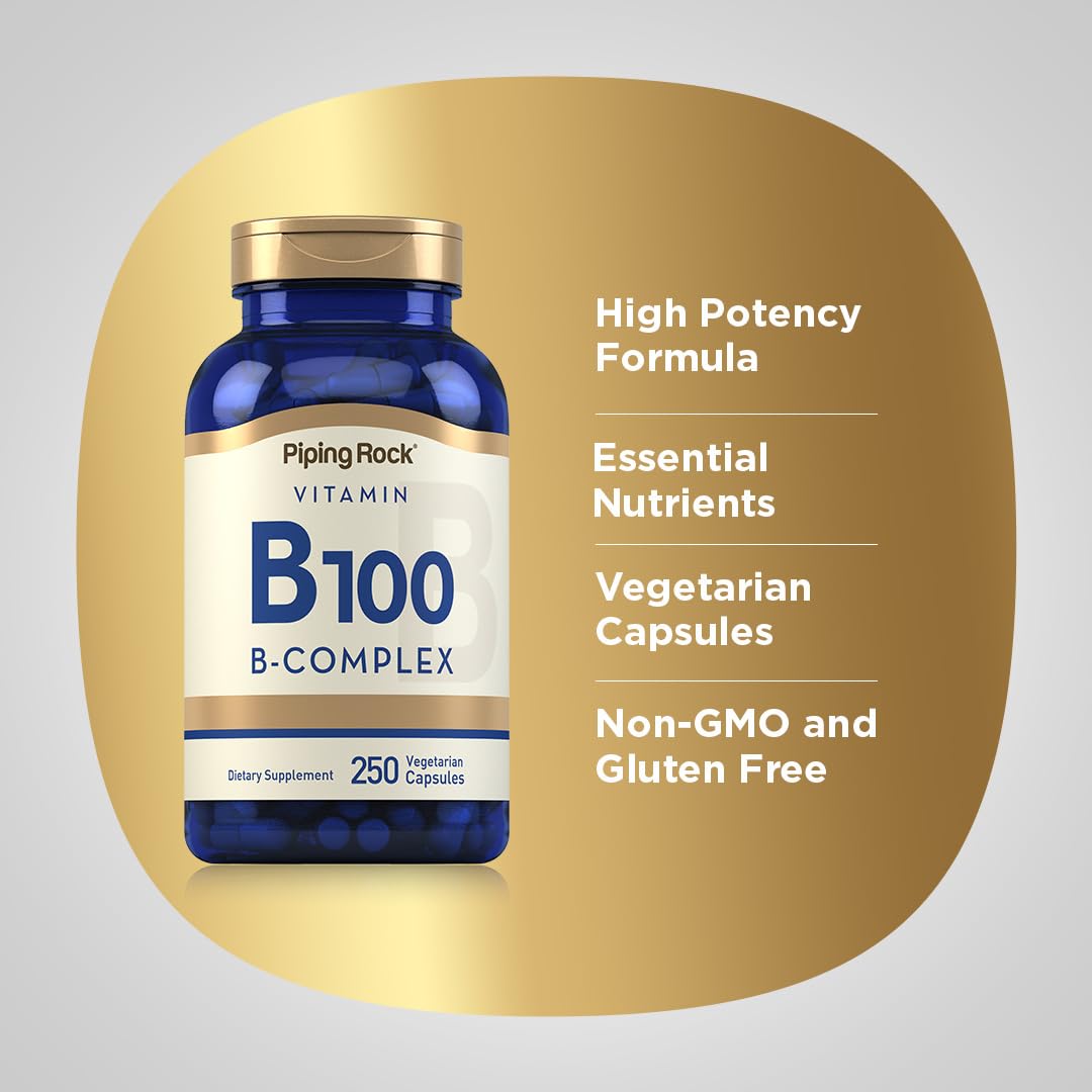 Piping Rock B100 Complex Vitamins - 250 Capsules - image 4