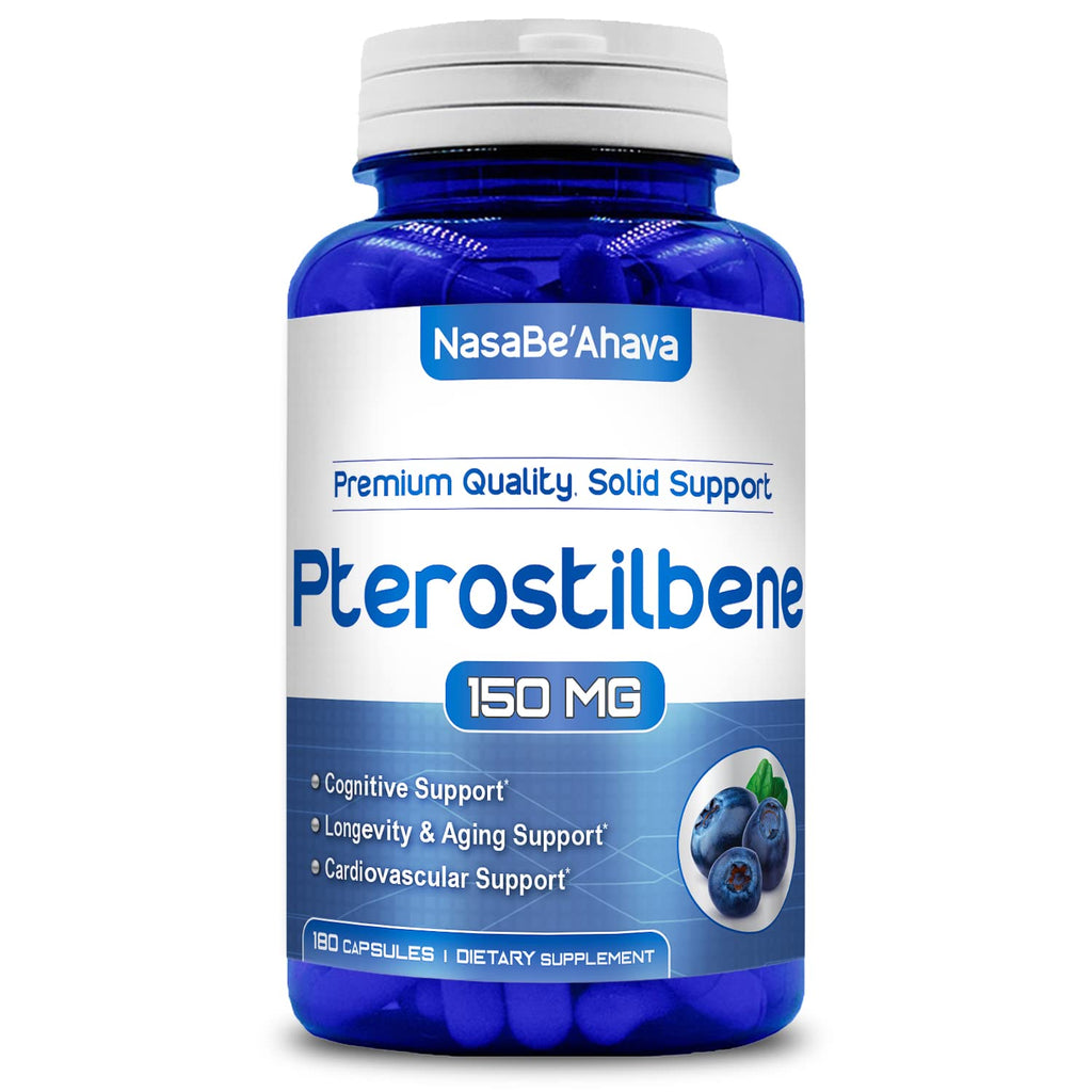 NasaBeahava Pterostilbene 150mg Antioxidant Capsules - 180 Count