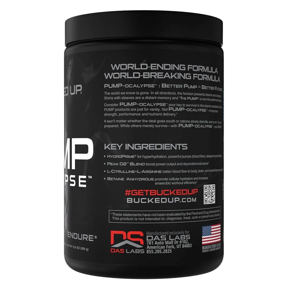 Bucked Up Pump-ocalypse Blood Raz Nitric Oxide Booster Powder - 13.8 oz - image 3