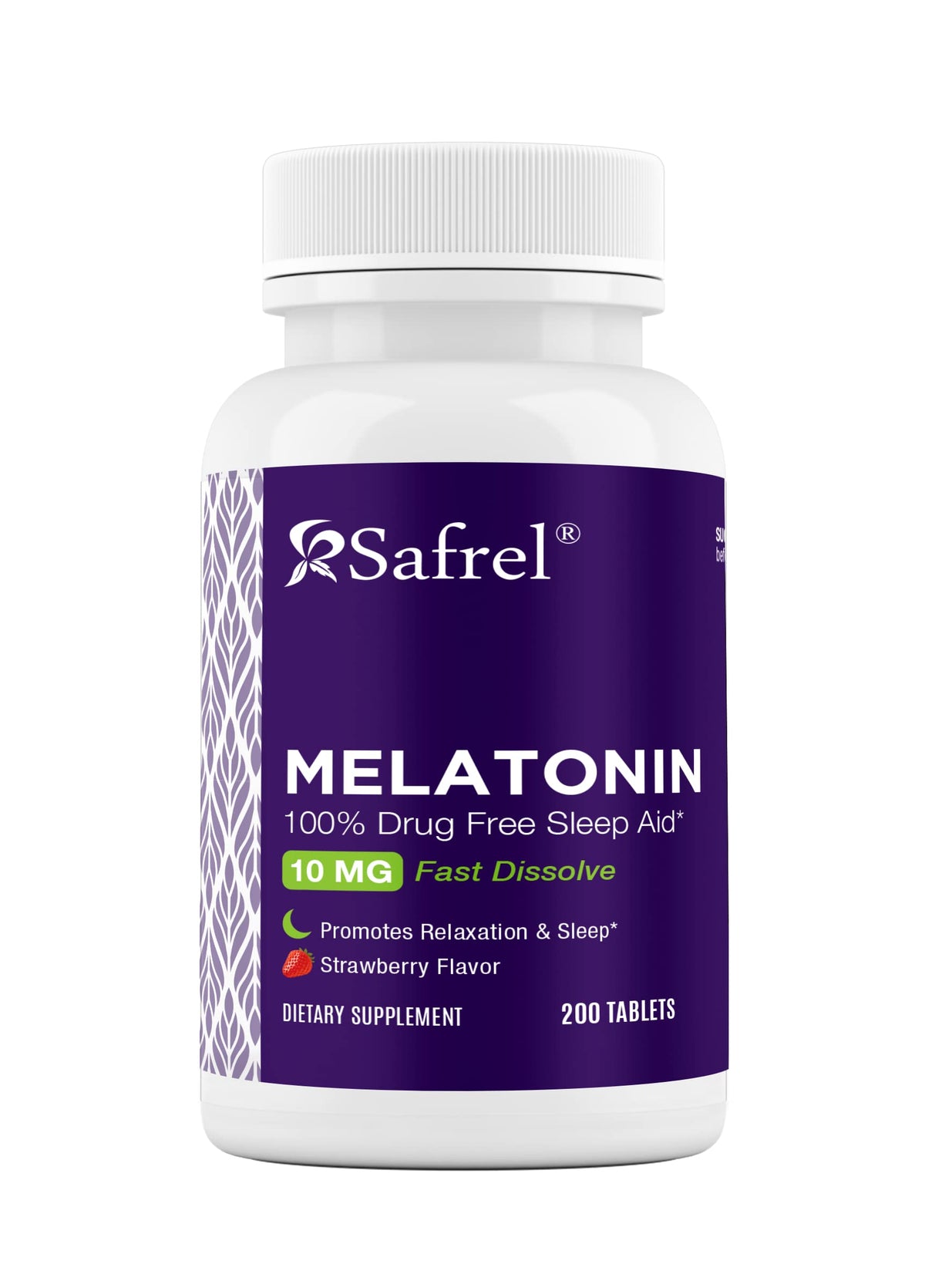 Safrel Melatonin 10 mg Fast Dissolve Tablets Sleep Support - 200 Count