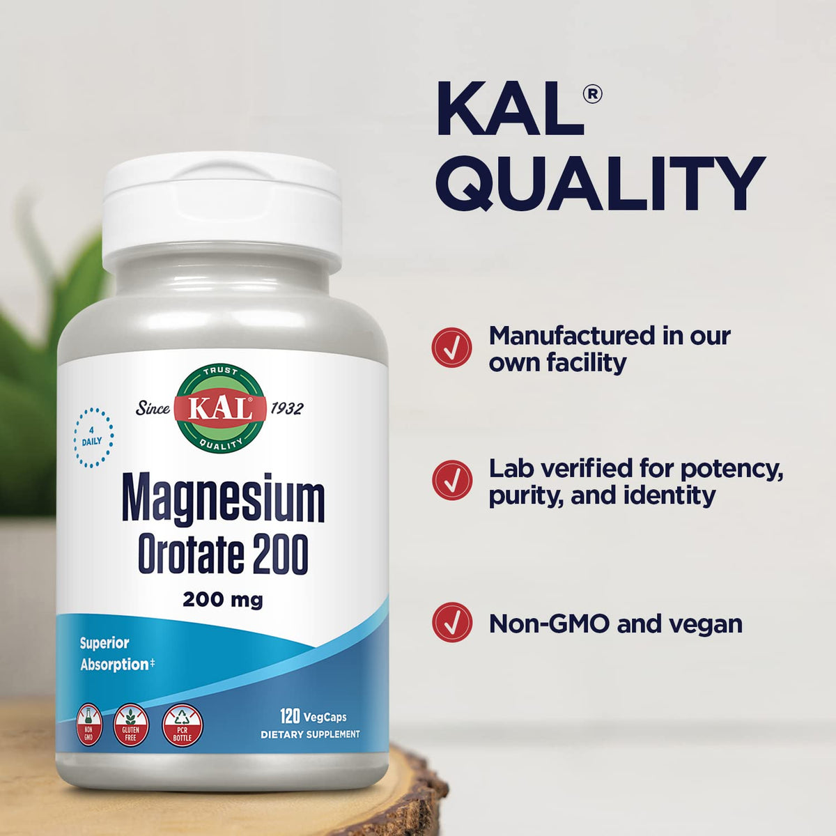 KAL Magnesium Orotate 200 mg - 120 Tablets - image 4