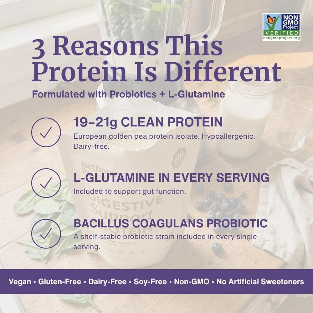Bethany's Pantry Digestive Support Vegan Pea Protein Powder Cocoa - 1lb - image 3