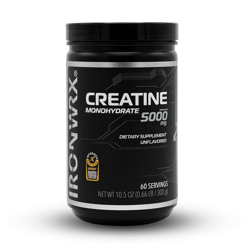 IRONWRX Creatine Monohydrate Powder Unflavored - 60 Servings