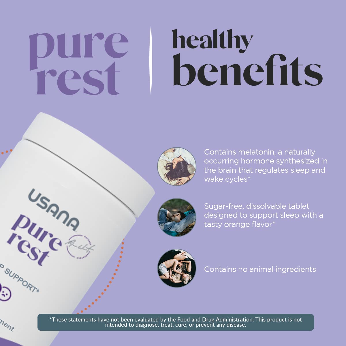 USANA Pure Rest Melatonin Sleep Support - 56 Tablets - image 4