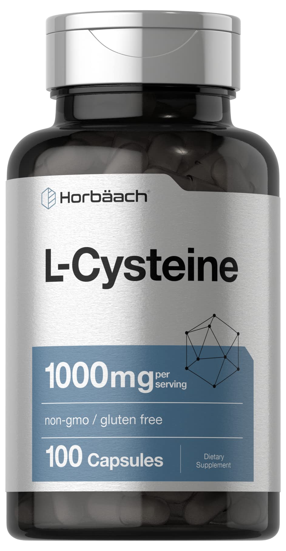 Horbäach L-Cysteine 1000mg - 100 Capsules