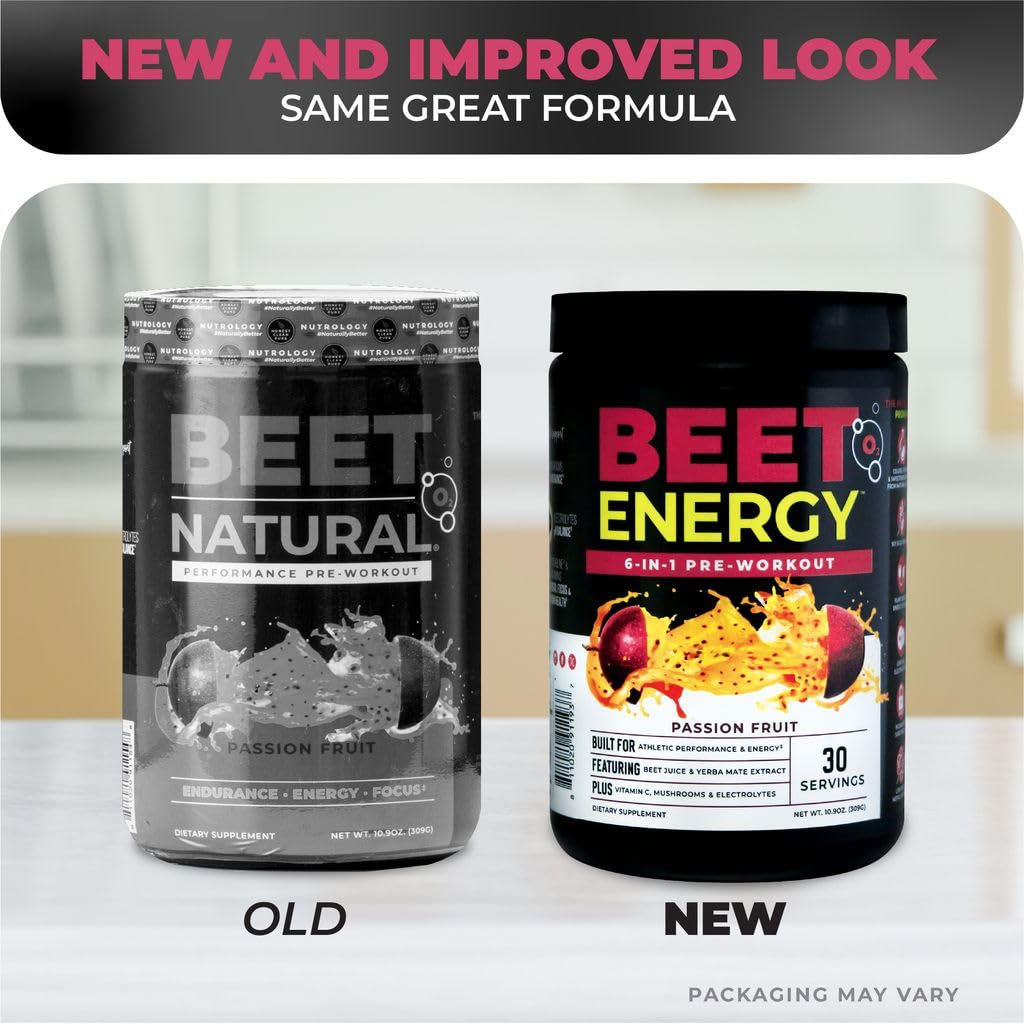 Nutrology Beet Energy O2 Pre Workout Powder Passion Fruit - 30 Servings - image 2
