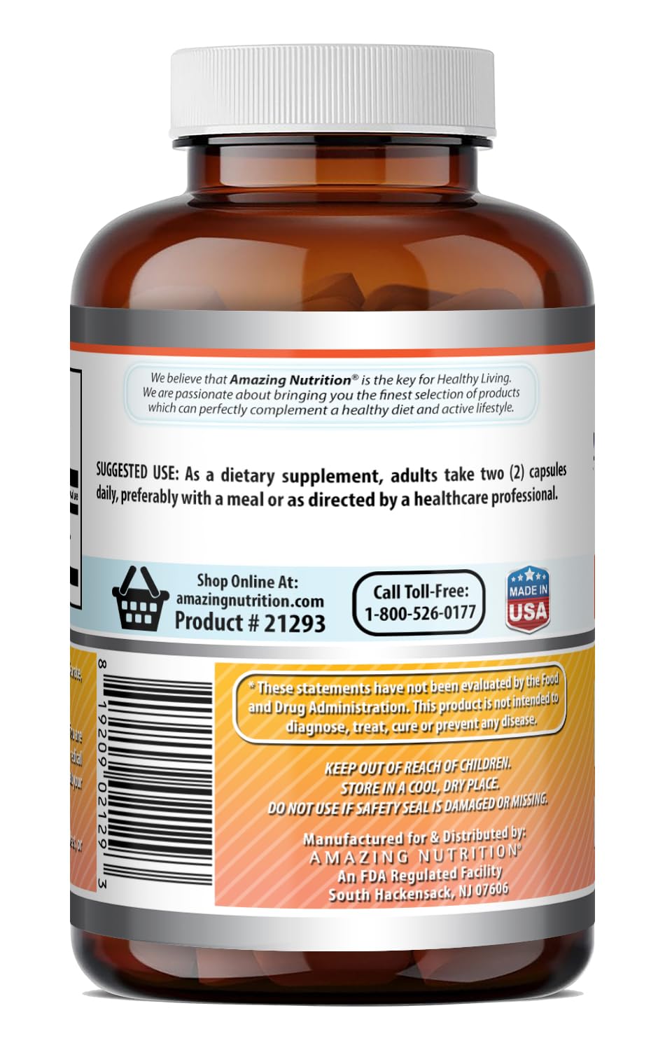 Amazing Formulas Berberine 1000mg Per Serving Capsules Supplement