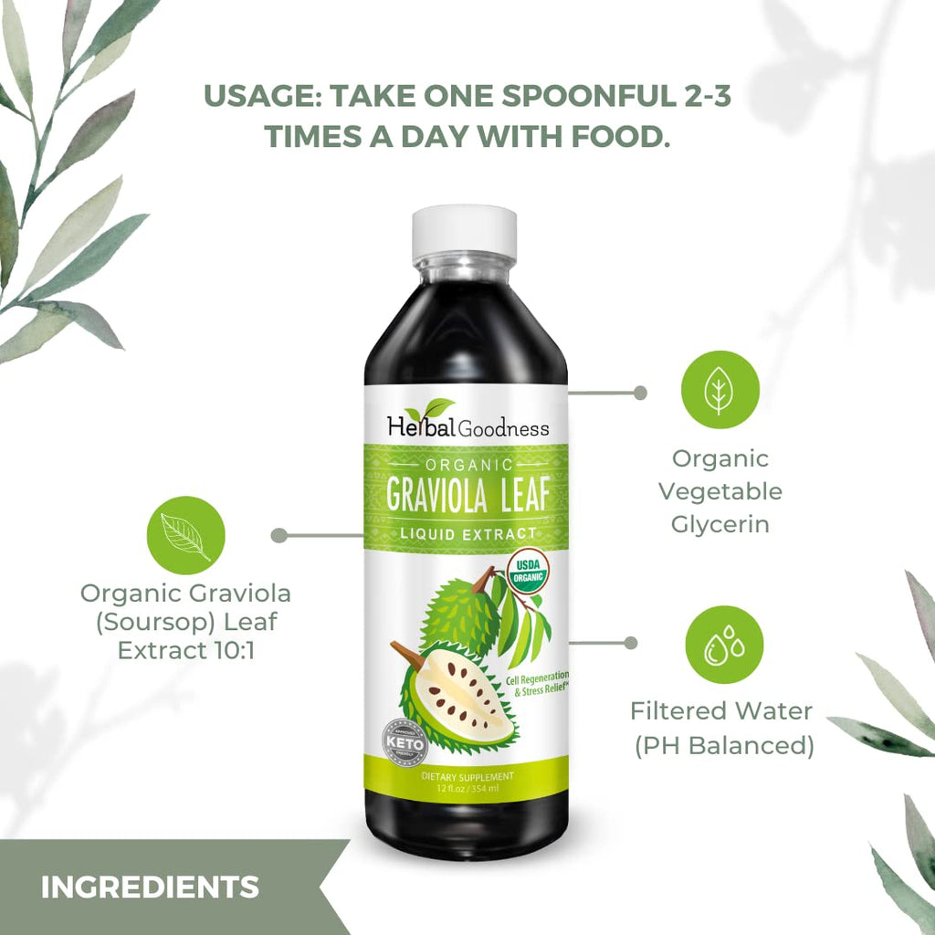 Herbal Goodness Soursop Graviola Liquid Drops Extract - 12 Fl Oz - image 9