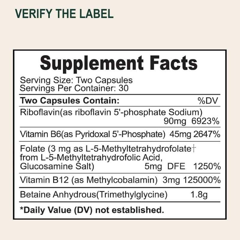 Simlike Methylated B Complex Vitamins with TMG - 60 Capsules - image 4