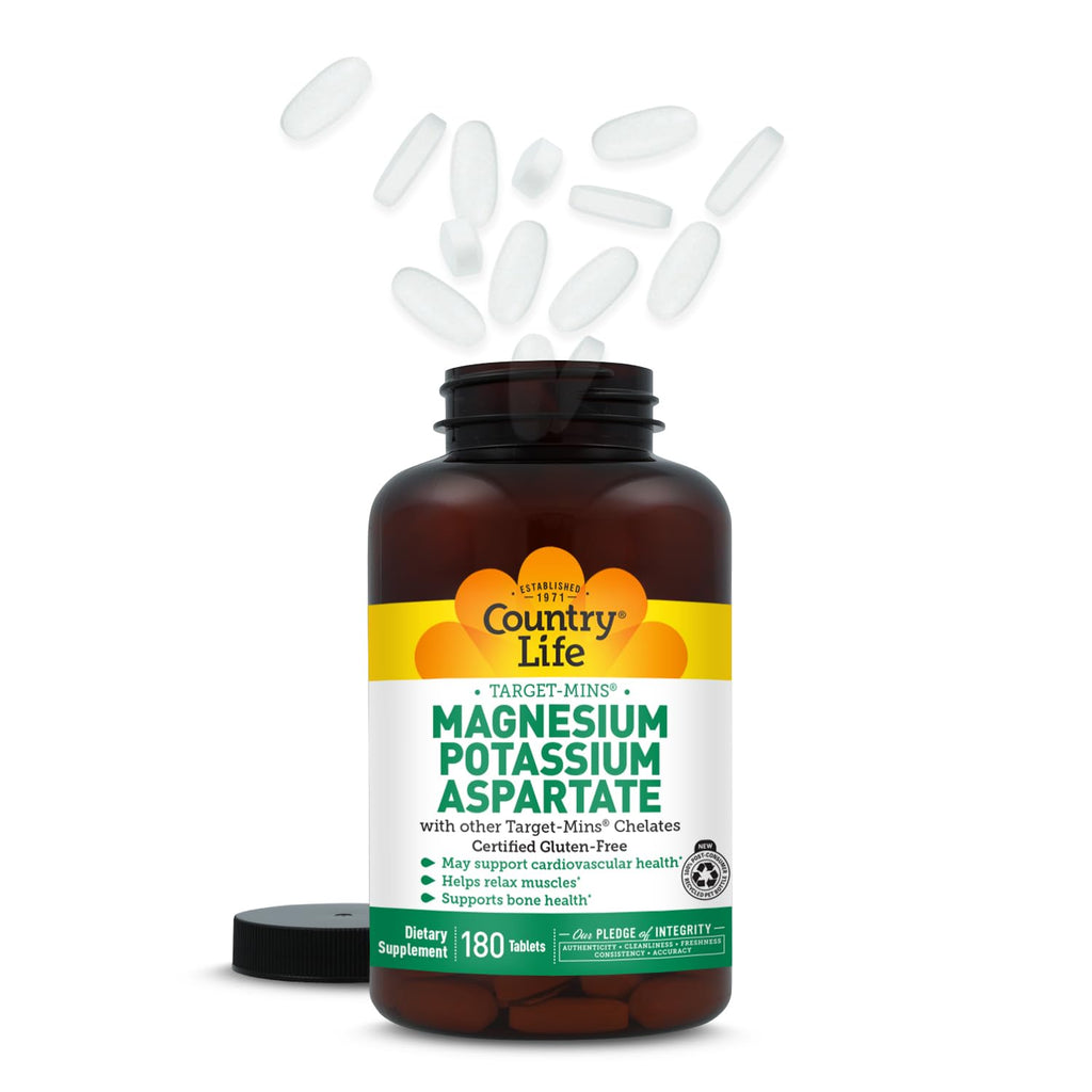 Country Life Target-Mins Magnesium Potassium Aspartate 600 mg/198 mg
