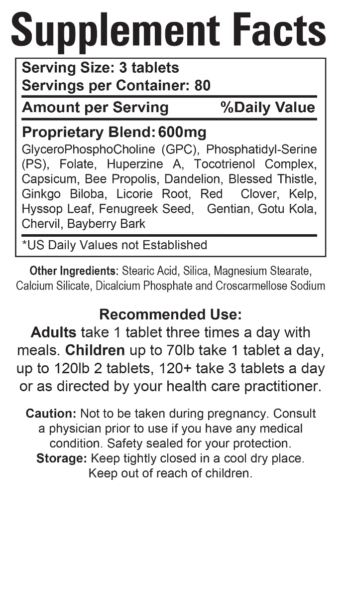 Organic Farms Vitamins Neuro Care Memory Support - 240 Tablets - image 3