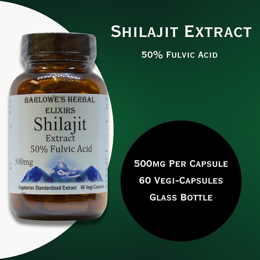 Barlowe's Herbal Elixirs Shilajit Extract 500mg - 60 Vegan Capsules - image 4
