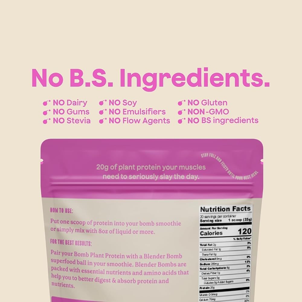 Blender Bombs Plant Protein Powder Vanilla 21g - 20 Servings - image 5