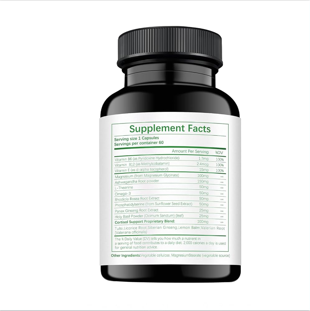 HABIZIYA Cortisol Support Supplement with Adaptogens - 60 Capsules - image 7