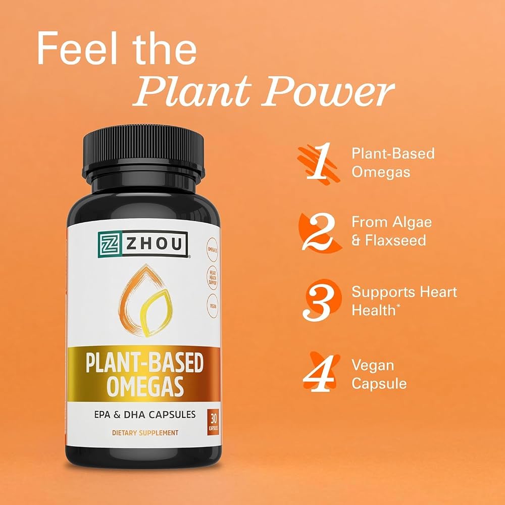 ZHOU Plant-Based Omega 3 Supplement - 30 Vegetarian Capsules - image 4