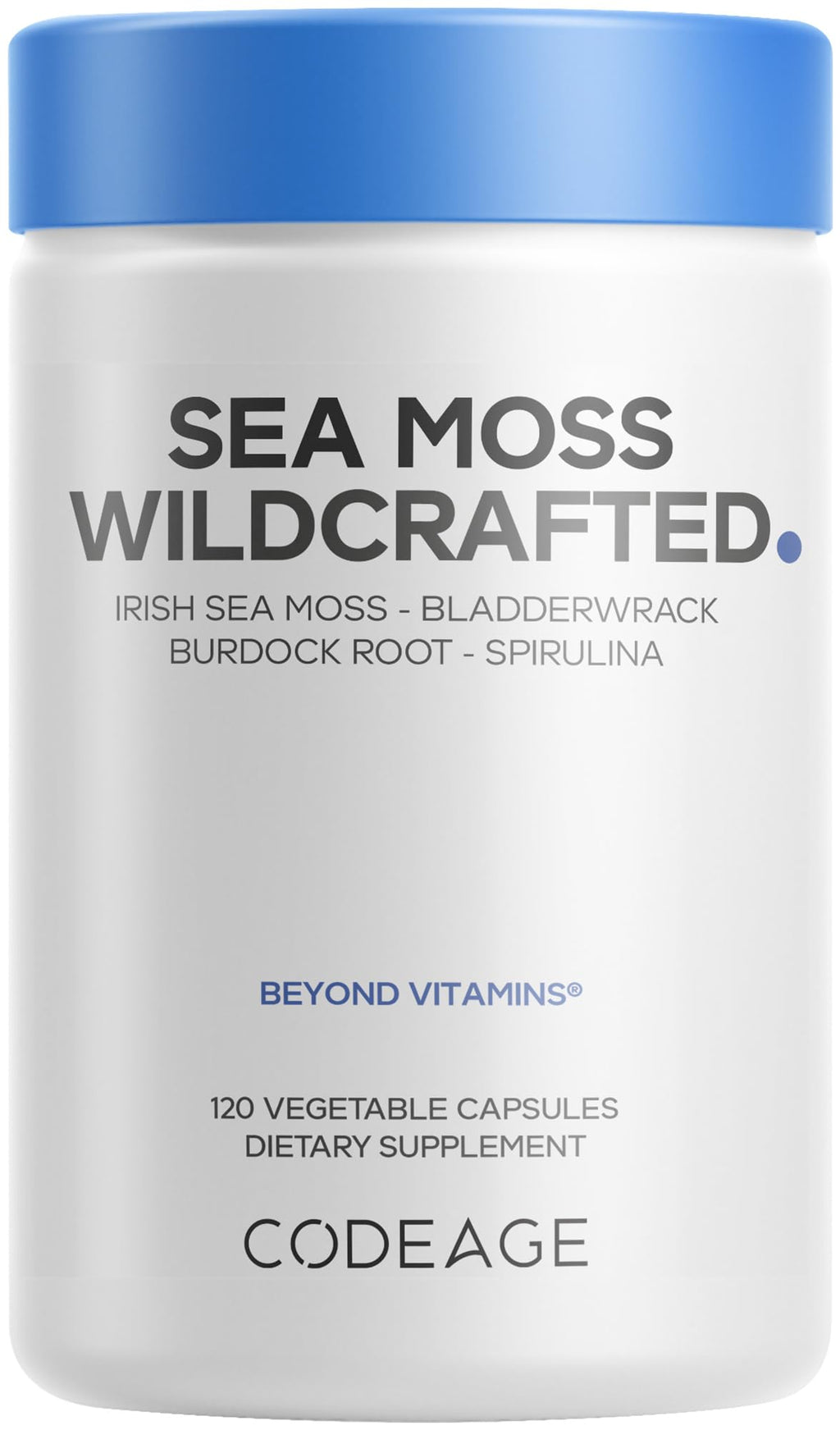 Codeage Irish Sea Moss Spirulina Bladderwrack Supplement - 120 Capsules