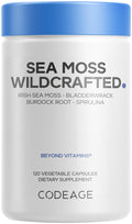 Codeage Irish Sea Moss Spirulina Bladderwrack Supplement - 120 Capsules