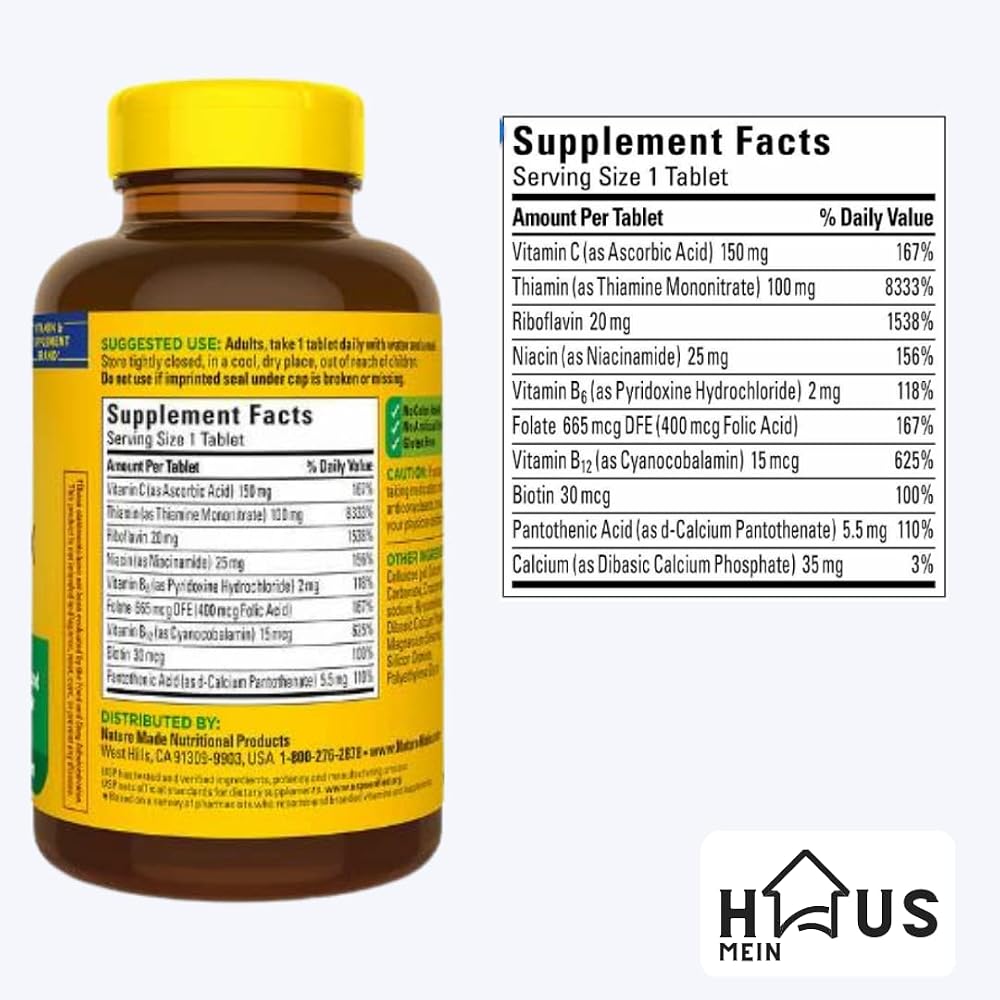 MEIN HAUS Nature Made Super B Energy Complex - 460 Tablets - image 5