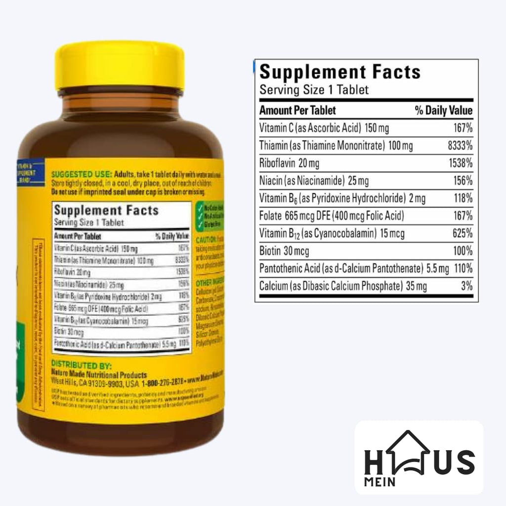 MEIN HAUS Nature Made Super B Energy Complex - 460 Tablets - image 5