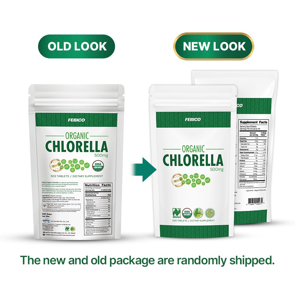 FEBICO Chlorella Tablets 500mg - 500 Count - image 2