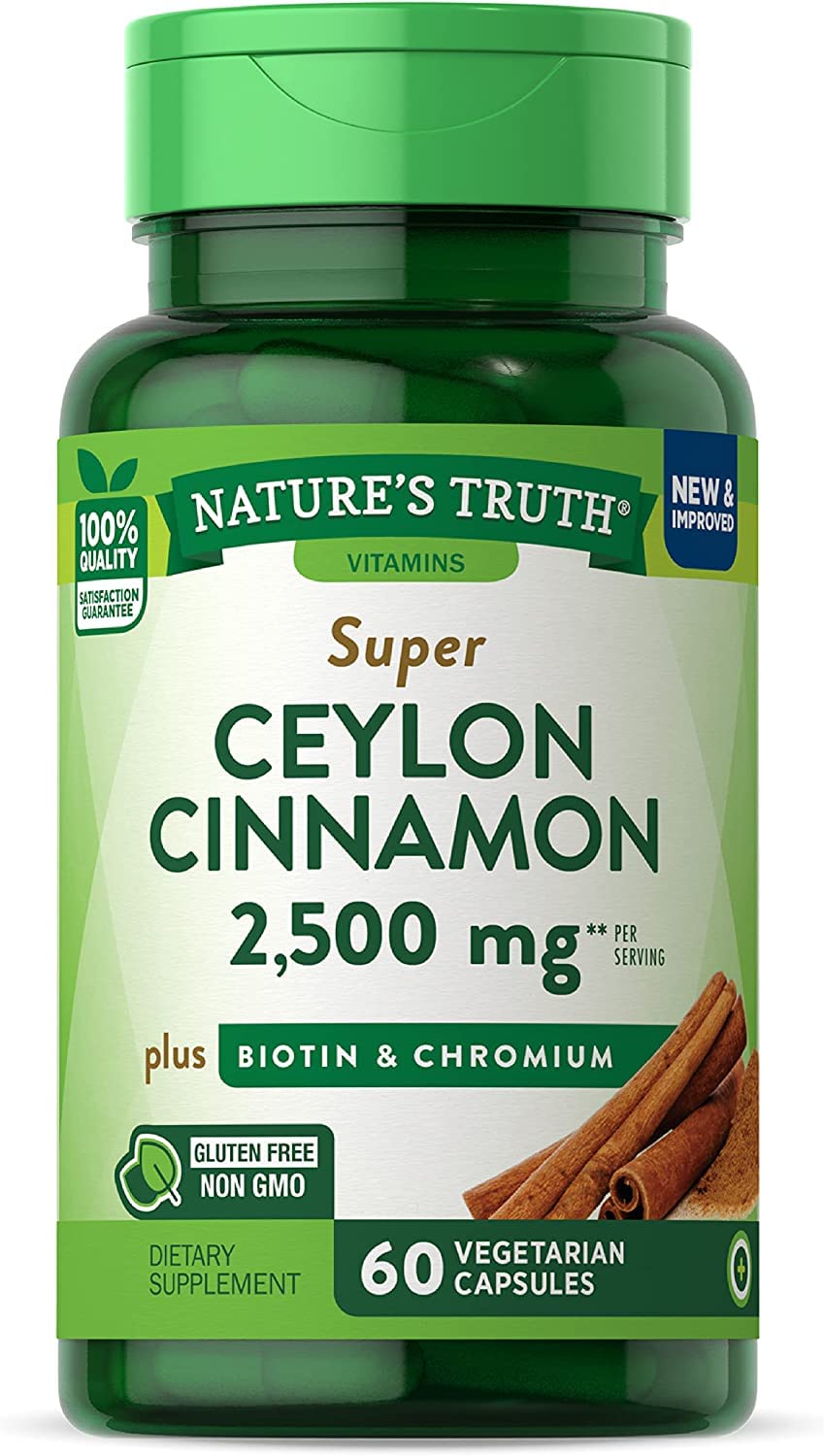Nature's Truth Super Cinnamon Plus Biotin & Chromium - 120 Capsules