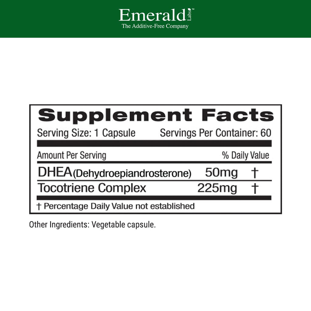 Emerald Laboratories DHEA 50mg Adrenal Support - 60 Vegetable Capsules - image 2