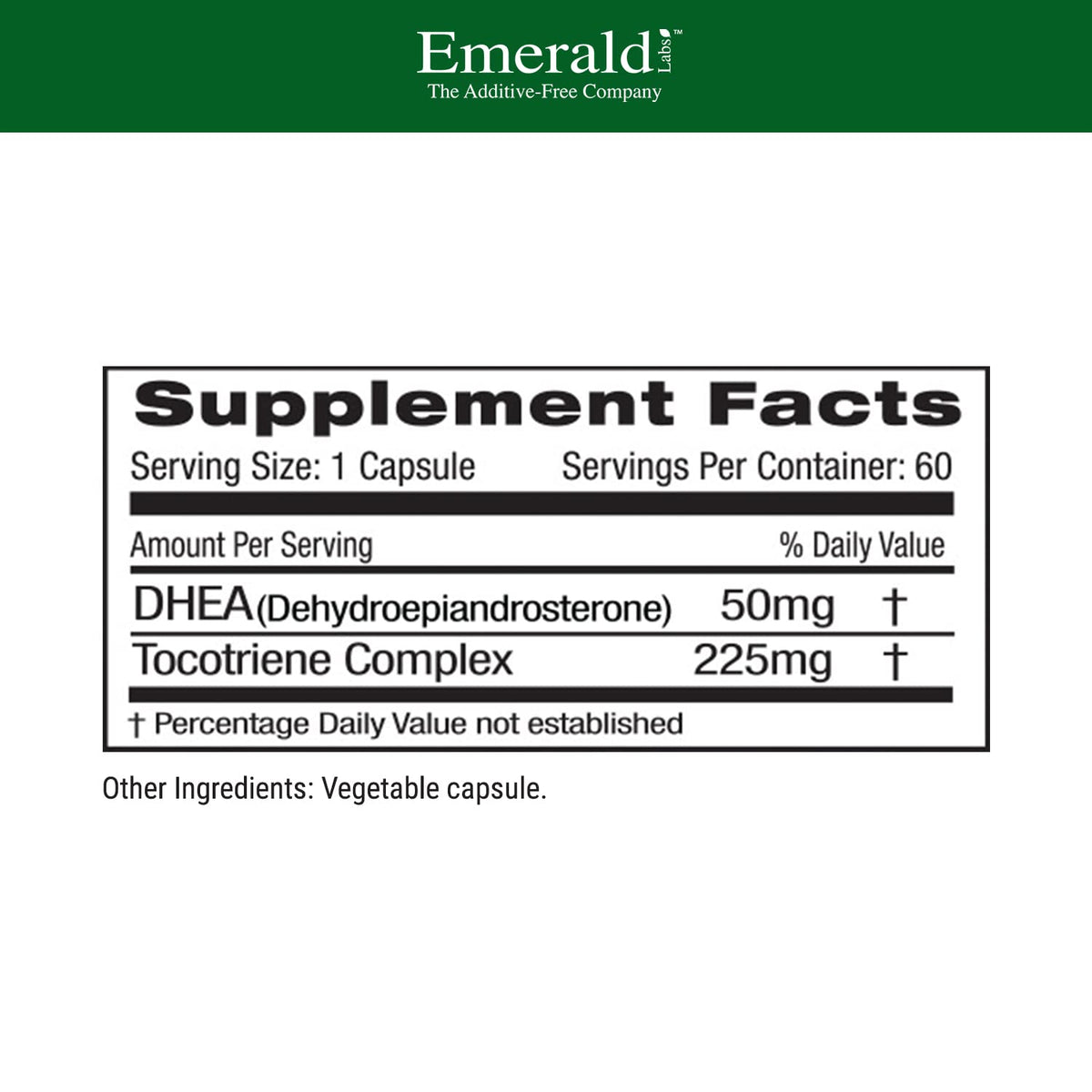 Emerald Laboratories DHEA 50mg Adrenal Support - 60 Vegetable Capsules - image 2