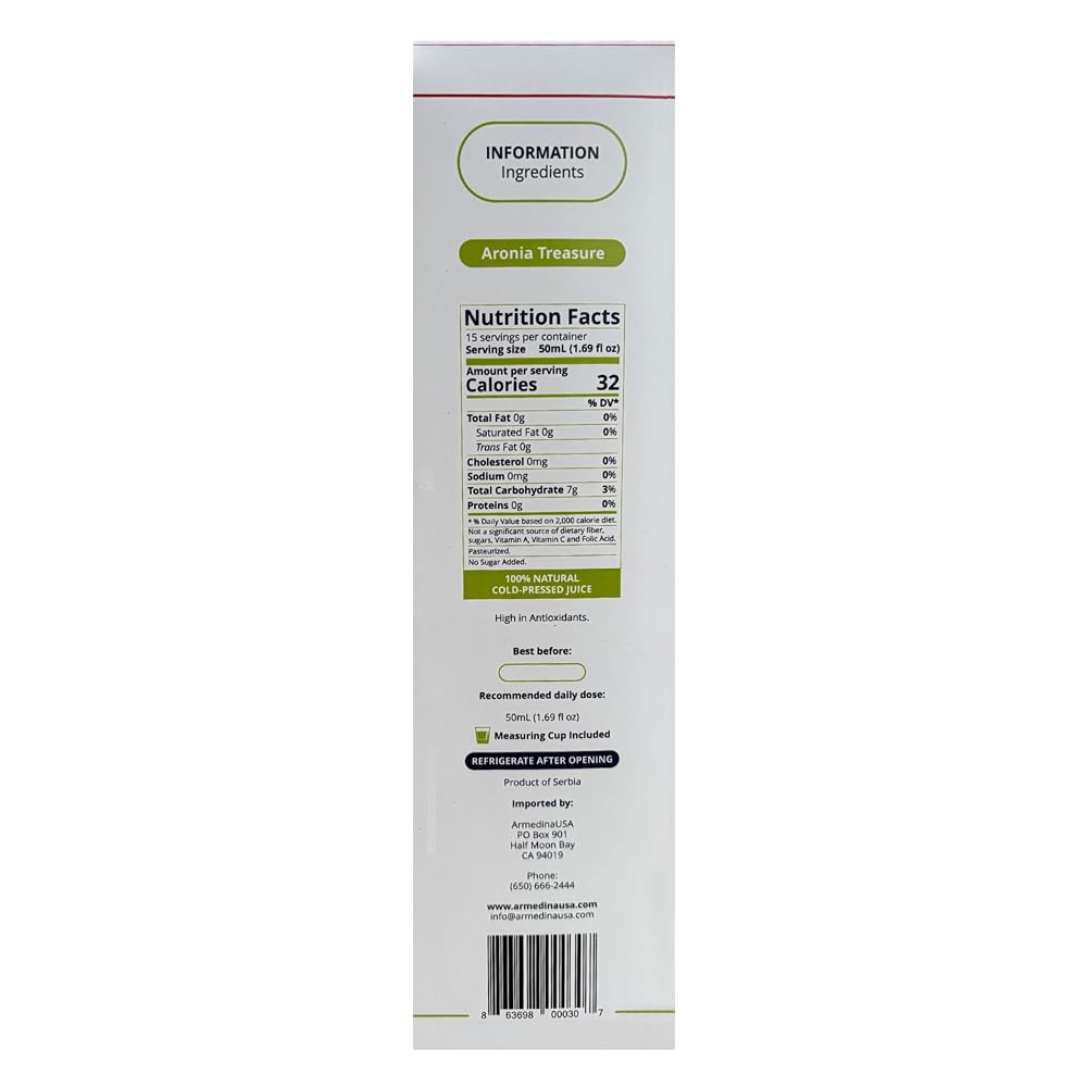 Aronia Treasure 100% Aronia Berry Juice - 2 x 25.36 Fl Oz - image 5