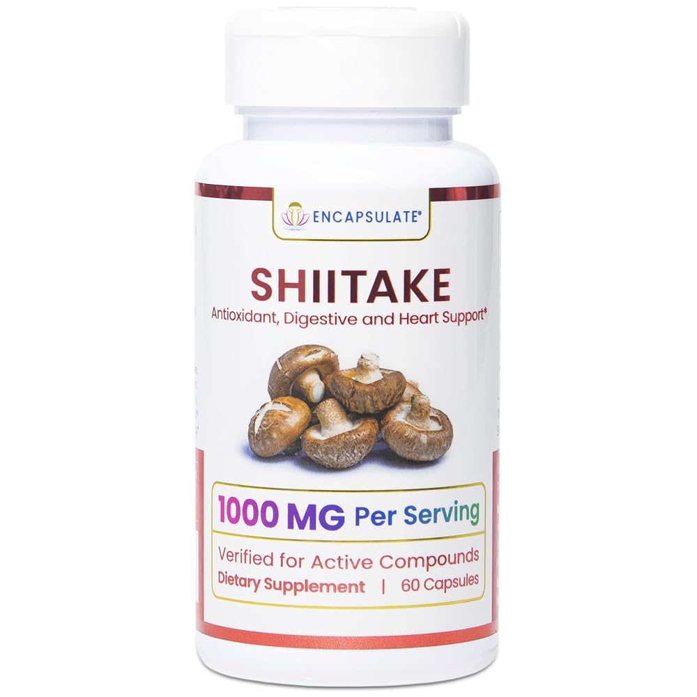 ENCAPSULATE Shiitake Capsules 1000mg Immune Support - 60 Count