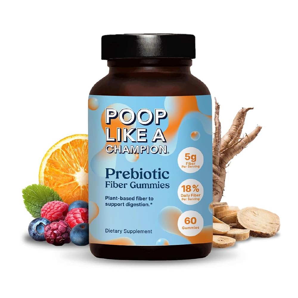 Poop Like a Champion Fiber Gummies Digestive Support - 60 Gummies