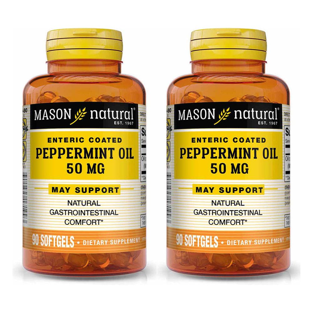 MASON NATURAL Peppermint Oil 50 mg Enteric Coated - 90 Softgels