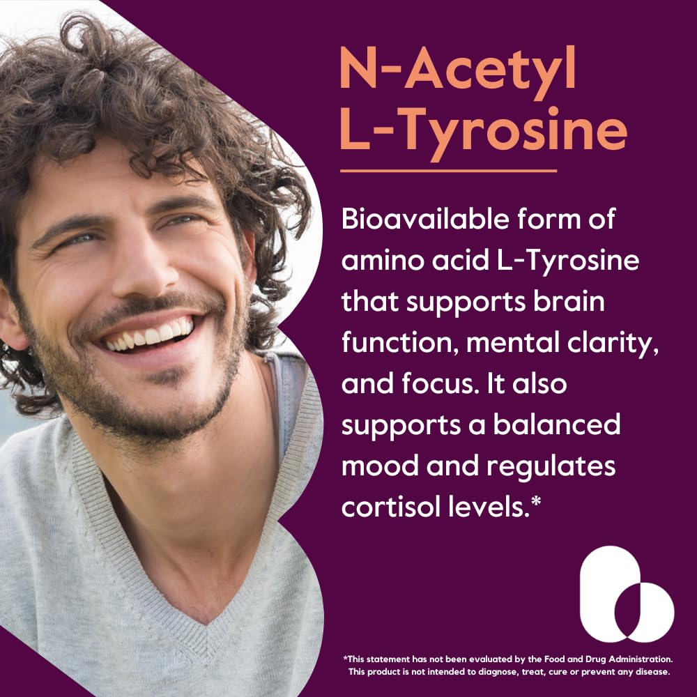 BESTVITE N-Acetyl L-Tyrosine 350mg for Focus & Mood - 240 Capsules - image 4