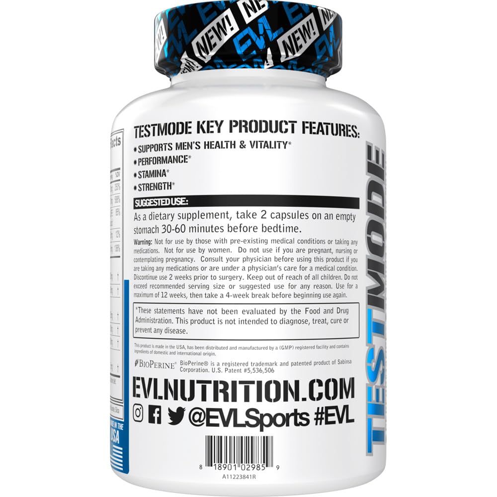 Evlution TestMode Testosterone Support for Men - 100 Capsules - image 3