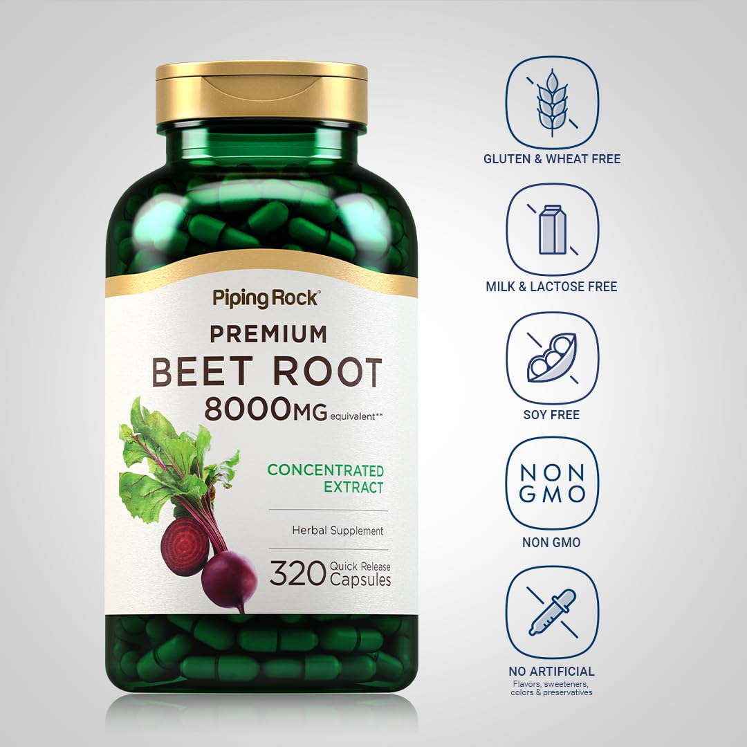 Piping Rock Beet Root Powder Capsules - 320 Count - image 3