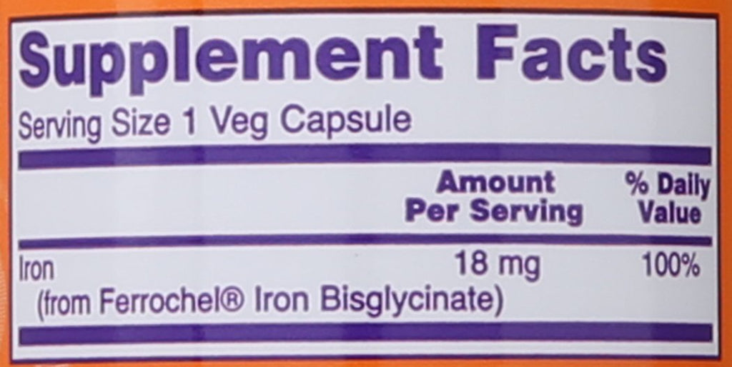 Now Foods Iron 18 mg - 120 Vegetarian Capsules - image 5
