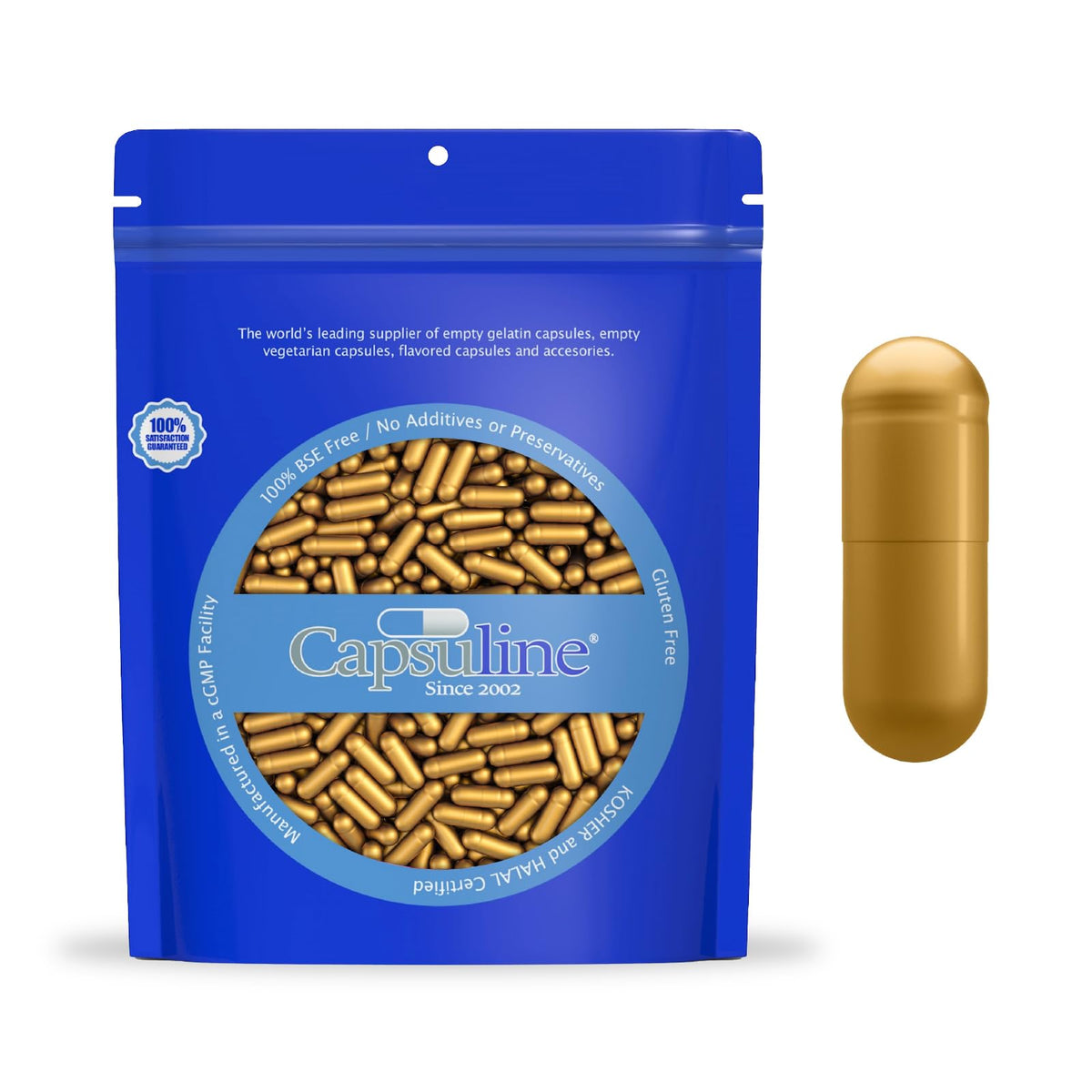 Capsuline Clear Size 0 Empty Gelatin Capsules 1000 Count