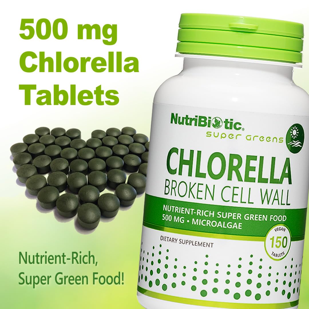 NutriBiotic Chlorella Super Green Food 500 mg - 150 Tablets - image 4