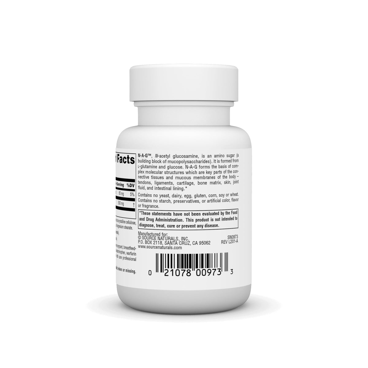 Source Naturals N-A-G N-Acetyl Glucosamine 250 mg - 60 Tablets - image 3
