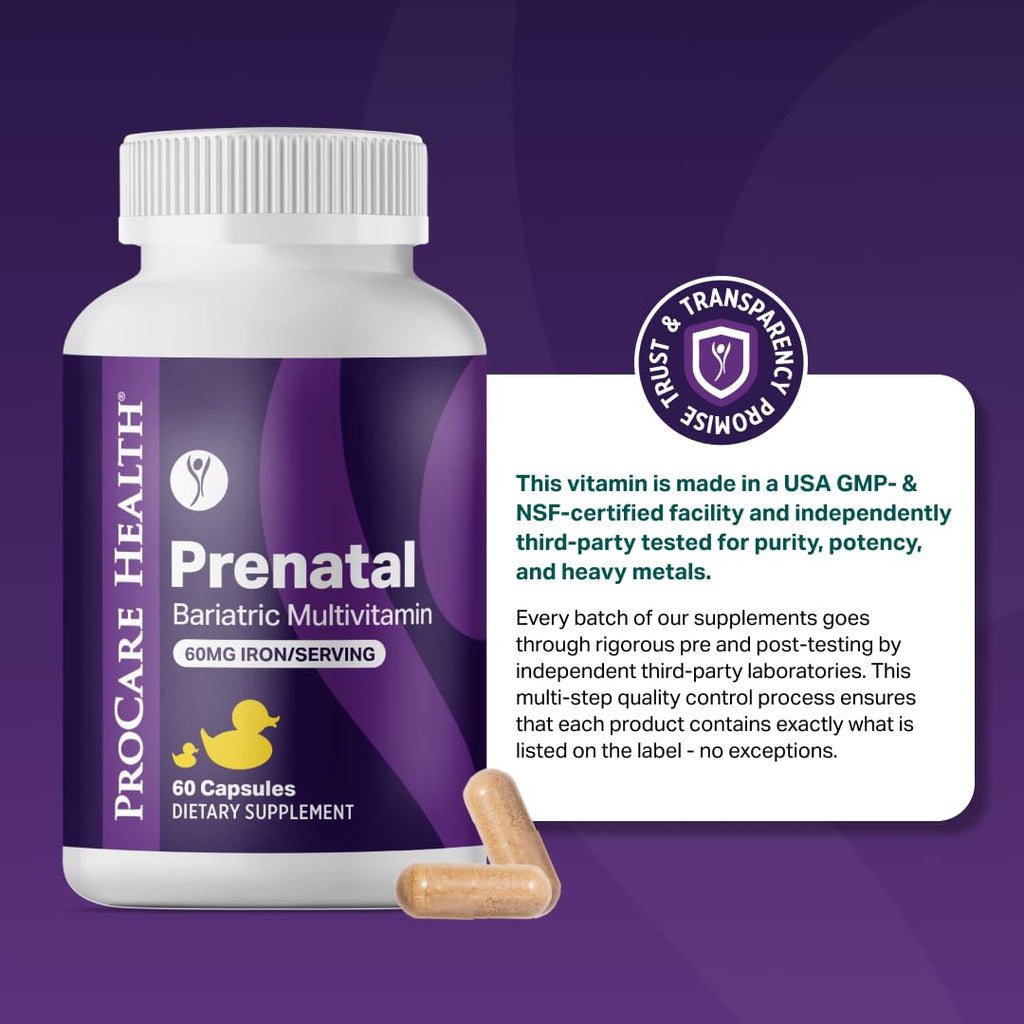 ProCare Health Prenatal Bariatric Multivitamin with Iron - 60 Capsules - image 8
