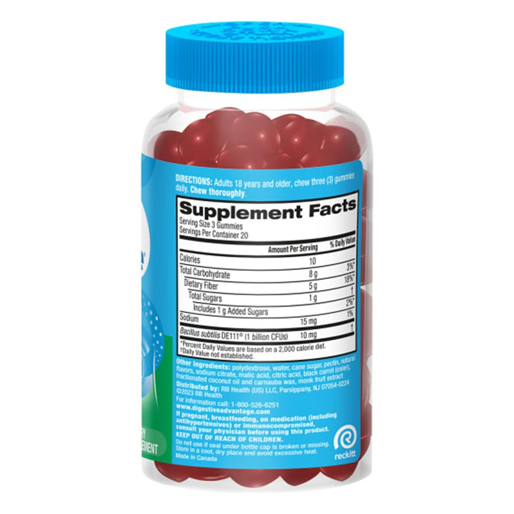 Digestive Advantage Prebiotic Fiber Gummies + Probiotics for Gut