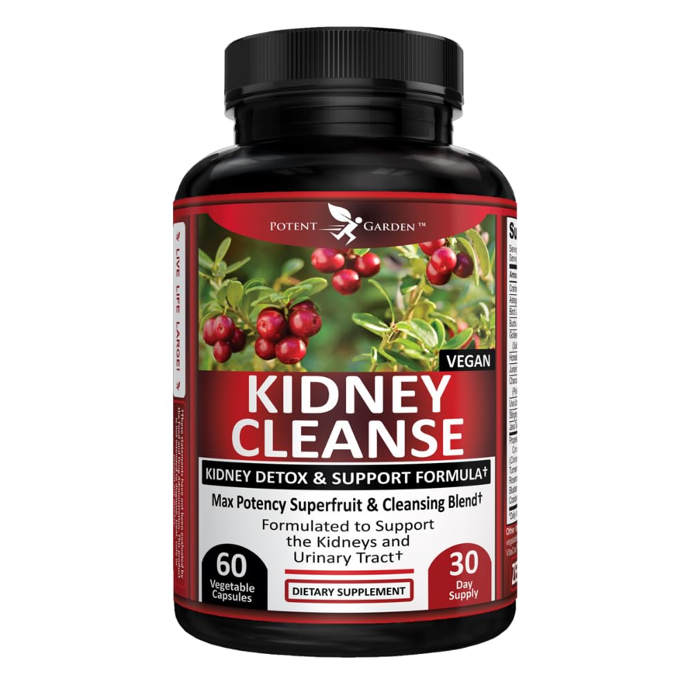Potent Garden Kidney Cleanse Detox & Support Capsules