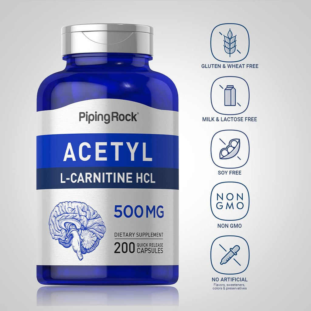 Piping Rock Acetyl L-Carnitine HCL 500 mg - 200 Capsules - image 3