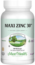 Maxi Health Zinc Supplement 30mg with Enzymax - 100 Capsules