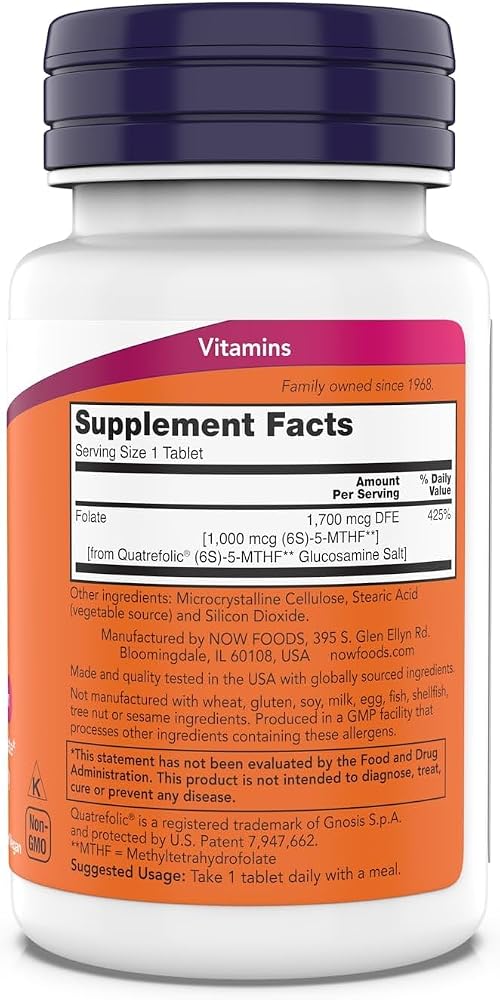 Now Supplements, Methyl Folate 1,000 mcg, Metabolically Active